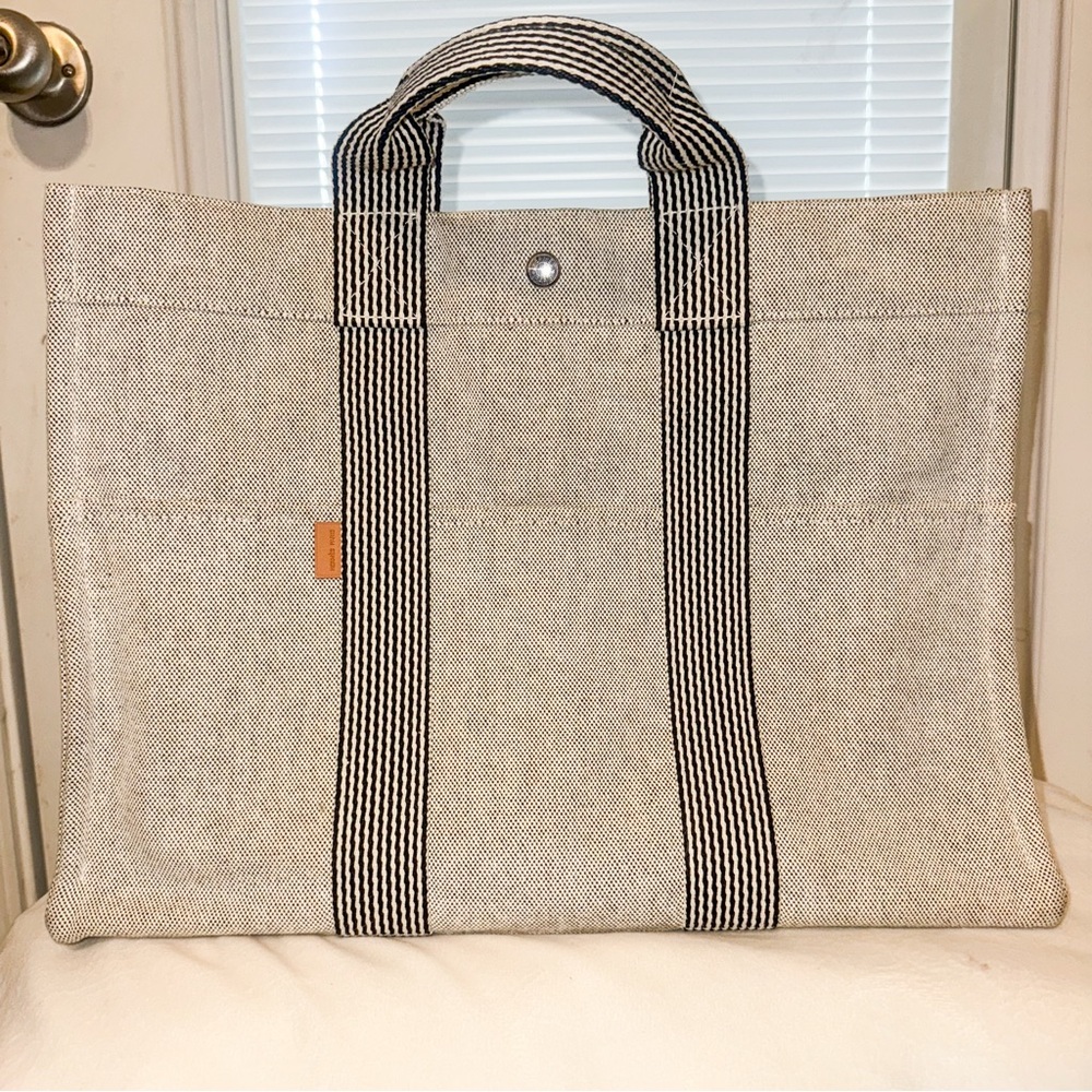 HERMES Fourre-Tout PM Herline Tote | Vintage Hermes Tote in Grey - 1990s